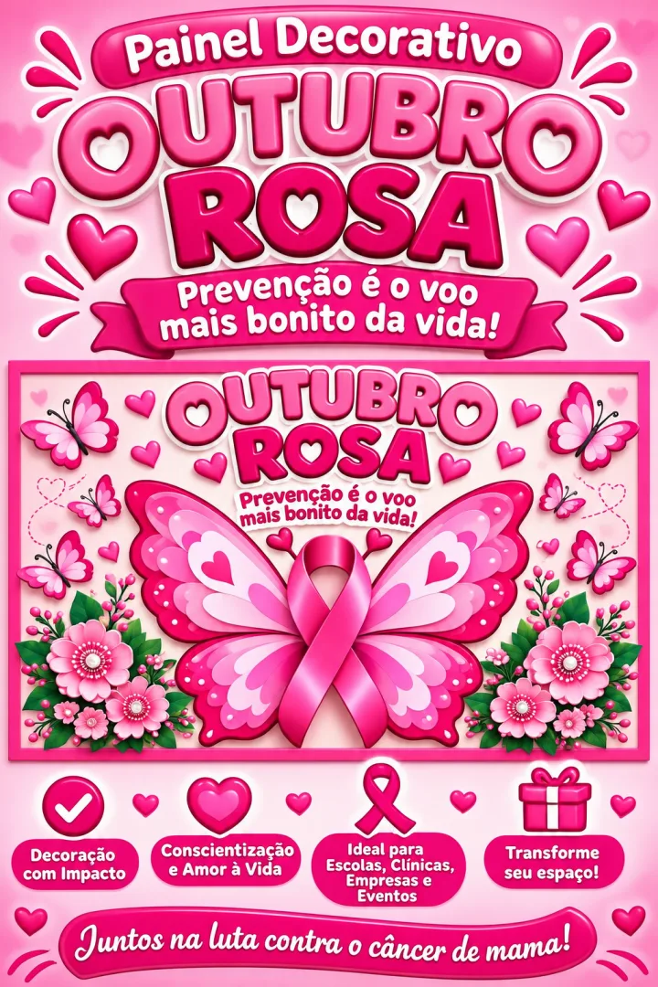 Painel Outubro Rosa PDF Educação Infantil Páginas — imagem 5
