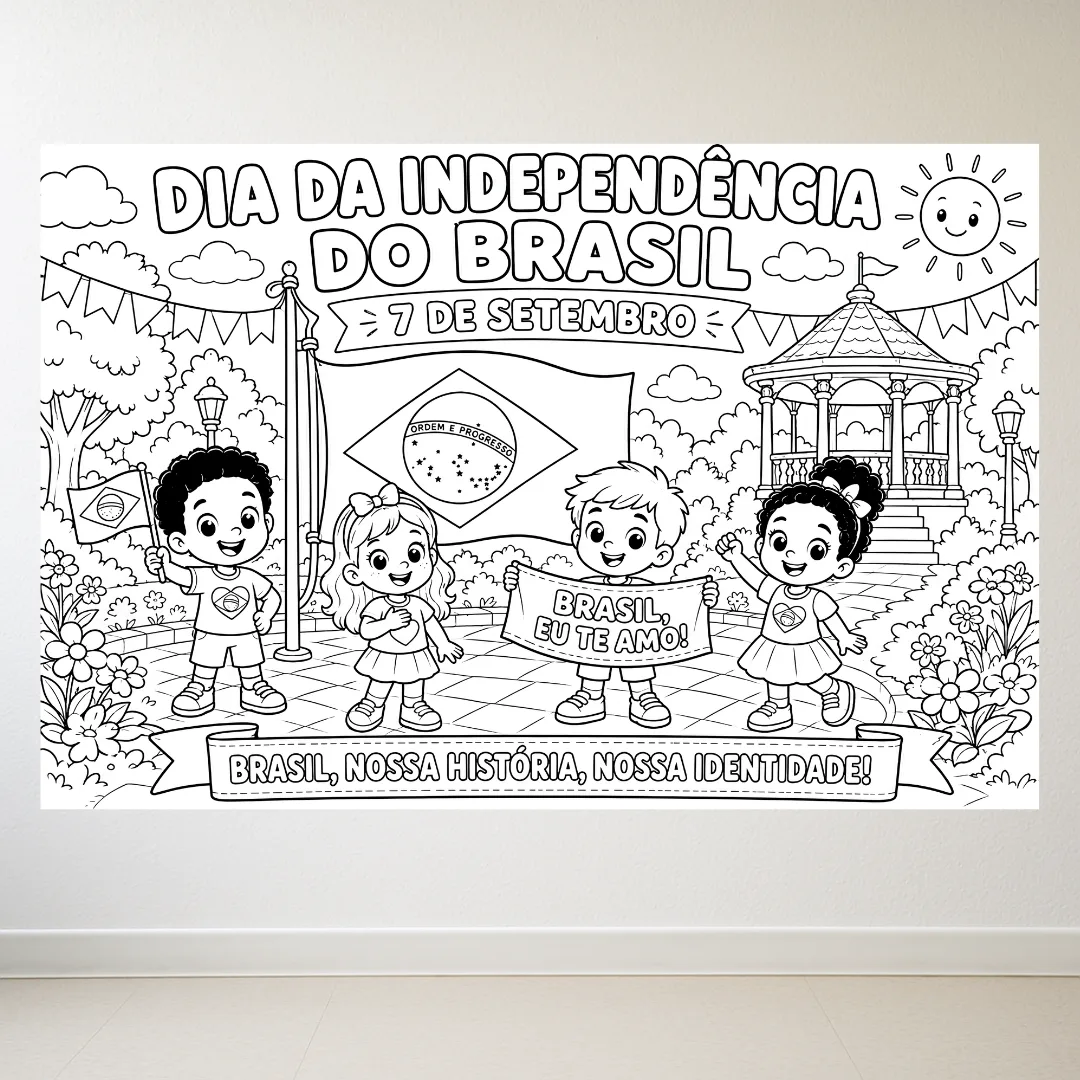 Painel para Colorir 7 de Setembro: Dia da Independência do Brasil — imagem 3