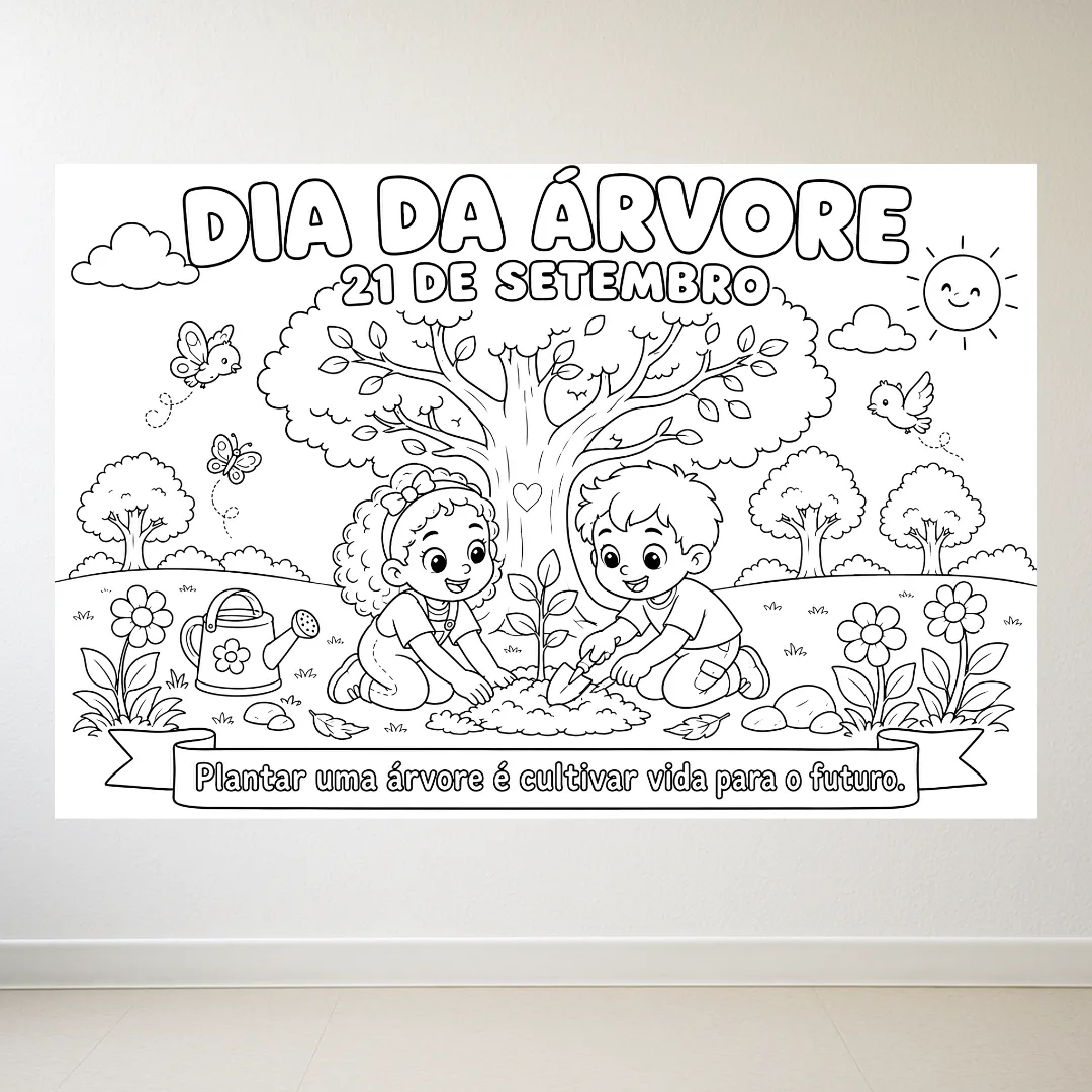 Painel para colorir Dia da Árvore(8 ou 18 folhas) + folha Individual — imagem 3