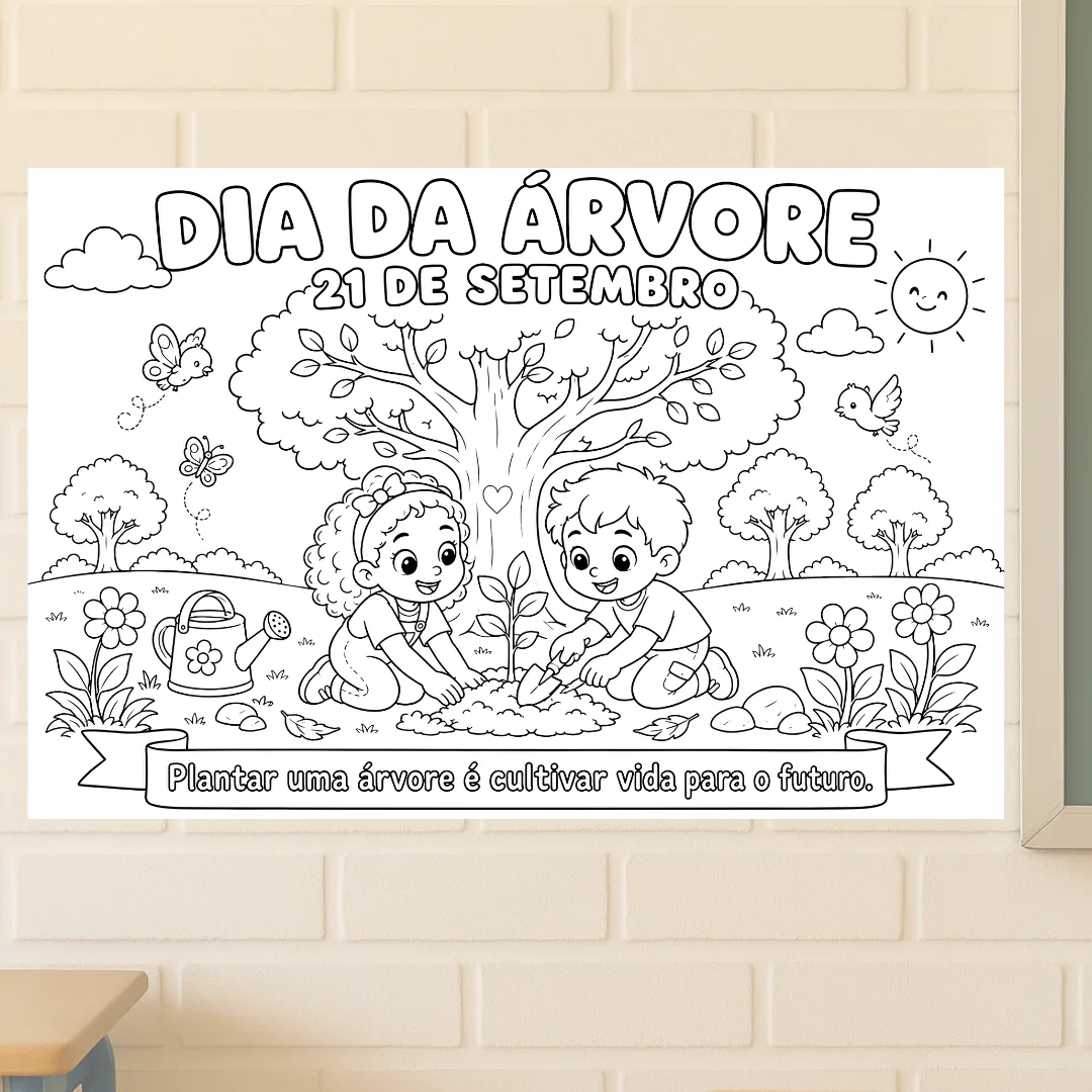 Painel para colorir Dia da Árvore(8 ou 18 folhas) + folha Individual — imagem 4