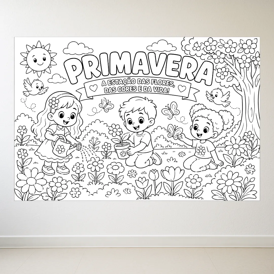 Painel para colorir Primavera (8 ou 18 folhas) + Atividade Individual — imagem 3