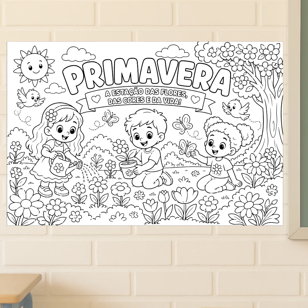 Painel para colorir Primavera (8 ou 18 folhas) + Atividade Individual — imagem 4