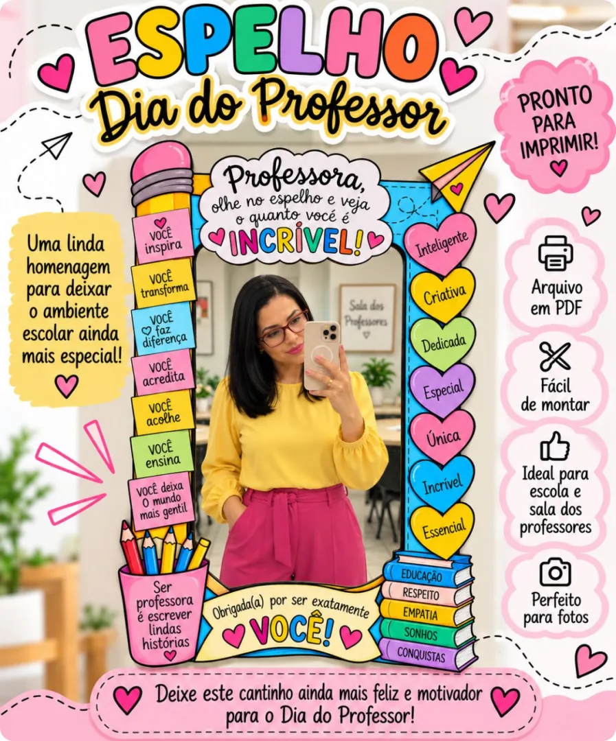 Painel para Fotos Dia dos Professores para Imprimir - Educação Infantil — imagem 2