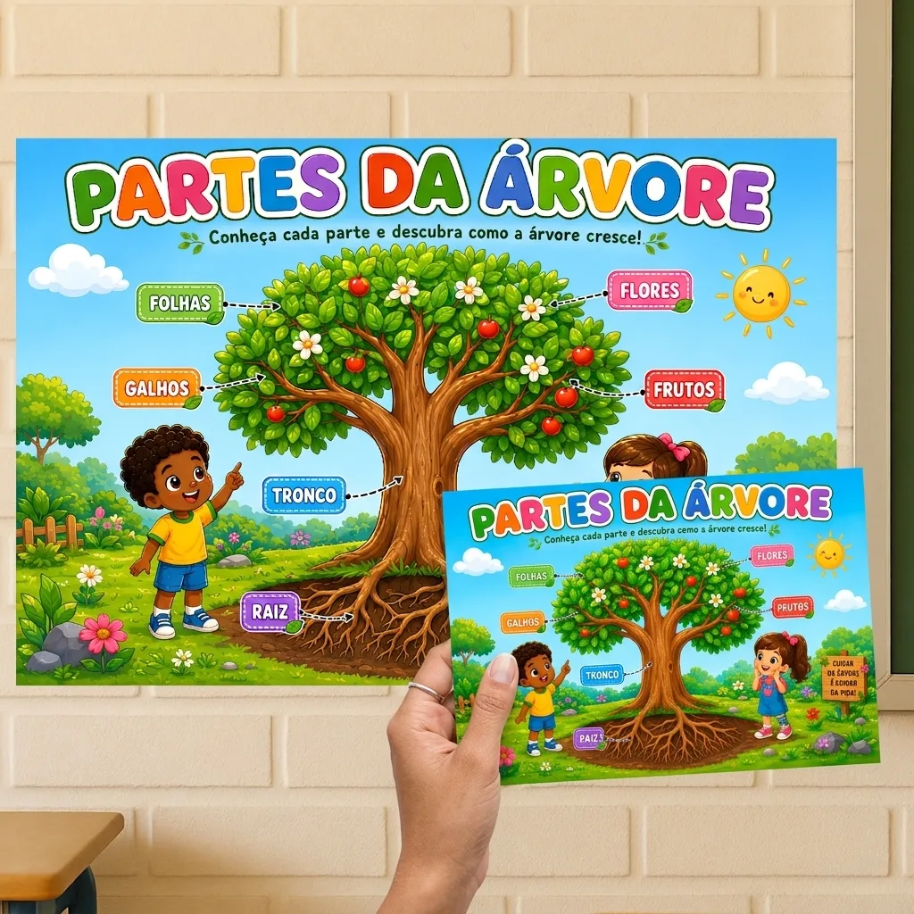 Painel Partes da Árvore (8 e 18 Folhas A4) + Folha Individual A4 — imagem 2