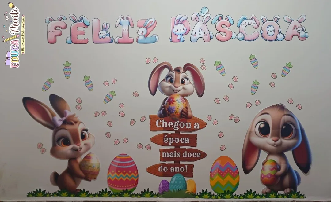 Painel Páscoa + Coroa Coelhinhos — imagem 2