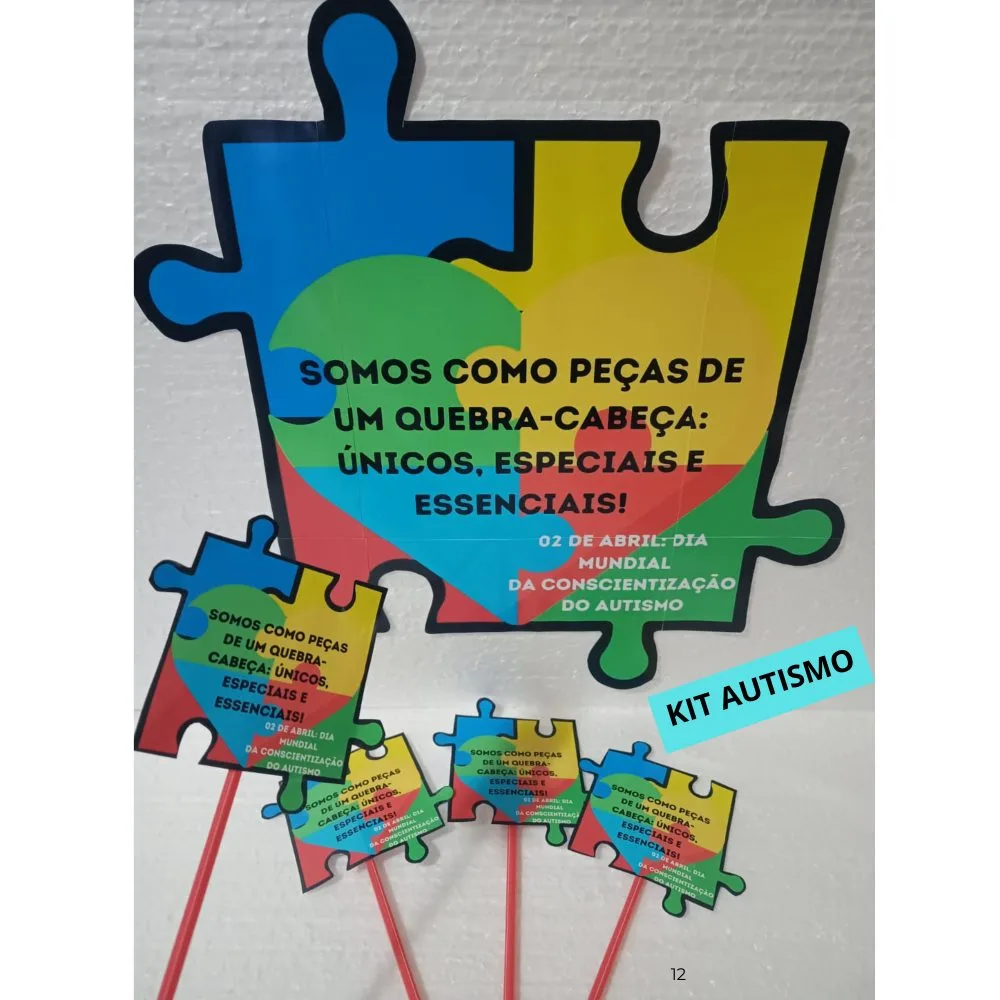 Painel + Plaquinha Conscientização do Autismo — Pronto para Imprimir — imagem 2