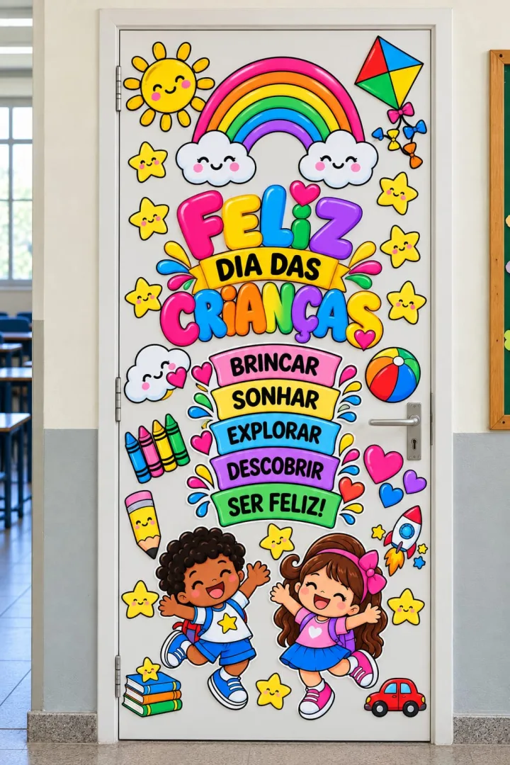 🌈 *PAINEL PORTA DIA DAS CRIANÇAS* 💰6,00 UMA PORTA CHEIA DE ALEGRIA PARA CELEBRAR O DIA DAS CRIANÇAS! TRANSFORME A ENTR — imagem 4