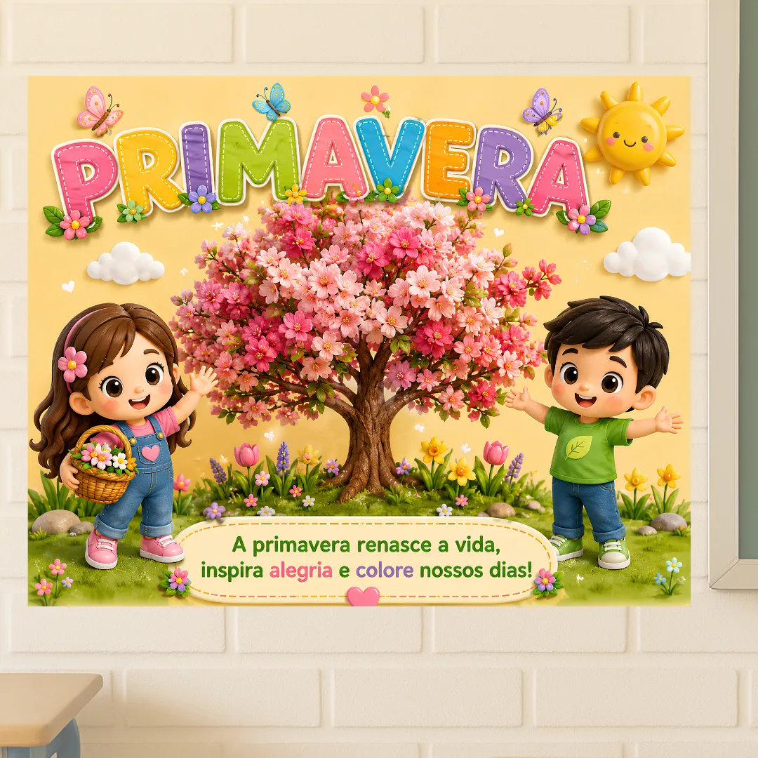 Painel Primavera - Em 2 tamanhos (6 ou 15 folhas A4) — imagem 2