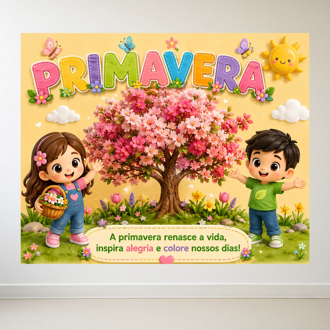 Painel Primavera - Em 2 tamanhos (6 ou 15 folhas A4) — imagem 3