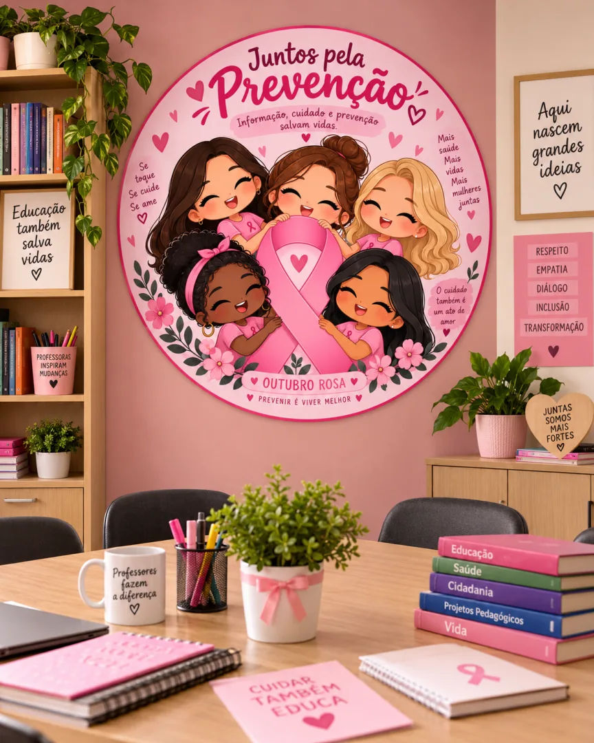 PAINEL REDONDO OUTUBRO ROSA – JUNTOS PELA PREVENÇÃO 🎀💗 — imagem 2