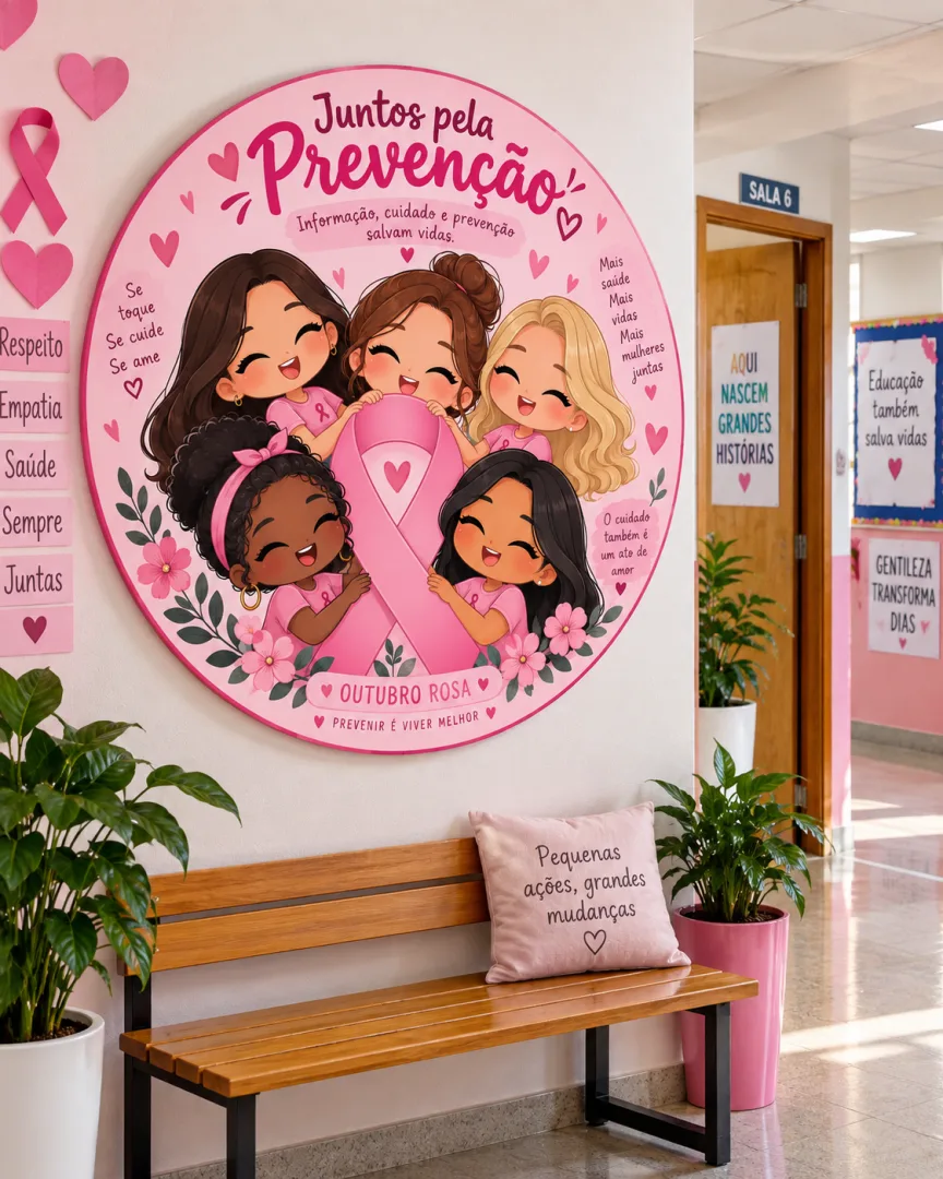 PAINEL REDONDO OUTUBRO ROSA – JUNTOS PELA PREVENÇÃO 🎀💗 — imagem 5
