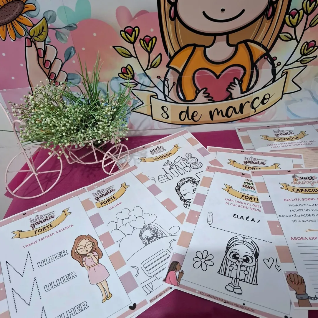 👑 PAINEL + SEQUÊNCIA DIDÁTICA + FLIPBOOK DIA DAS MULHERES + COROA — imagem 6
