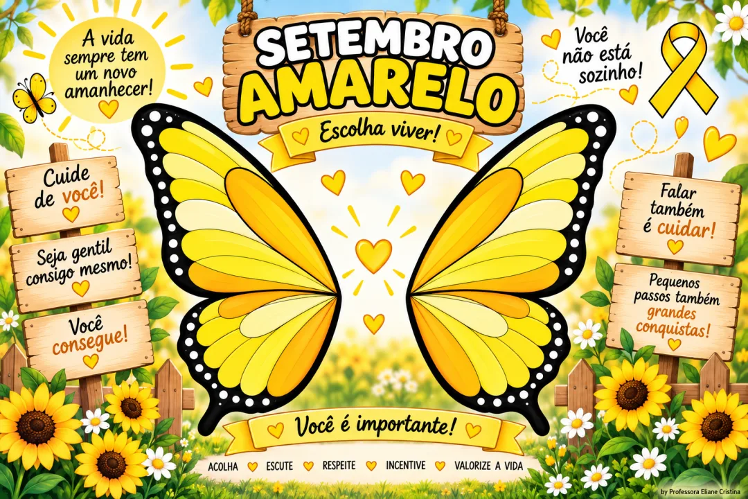 Painel Setembro Amarelo - Pronto para Imprimir - Educação Infantil — imagem 2
