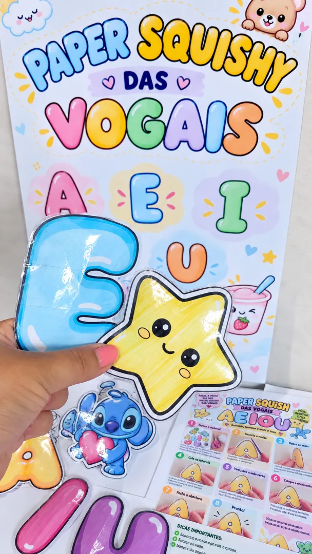 Paper Squishy Das Vogais– Kit Lúdico Para Educação Infantil Em PDF! — imagem 6