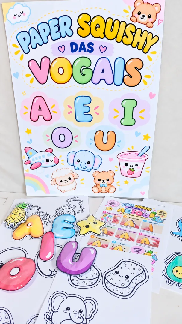 Paper Squishy Das Vogais– Kit Lúdico Para Educação Infantil Em PDF! — imagem 3