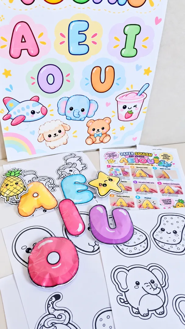 Paper Squishy Das Vogais– Kit Lúdico Para Educação Infantil Em PDF! — imagem 4