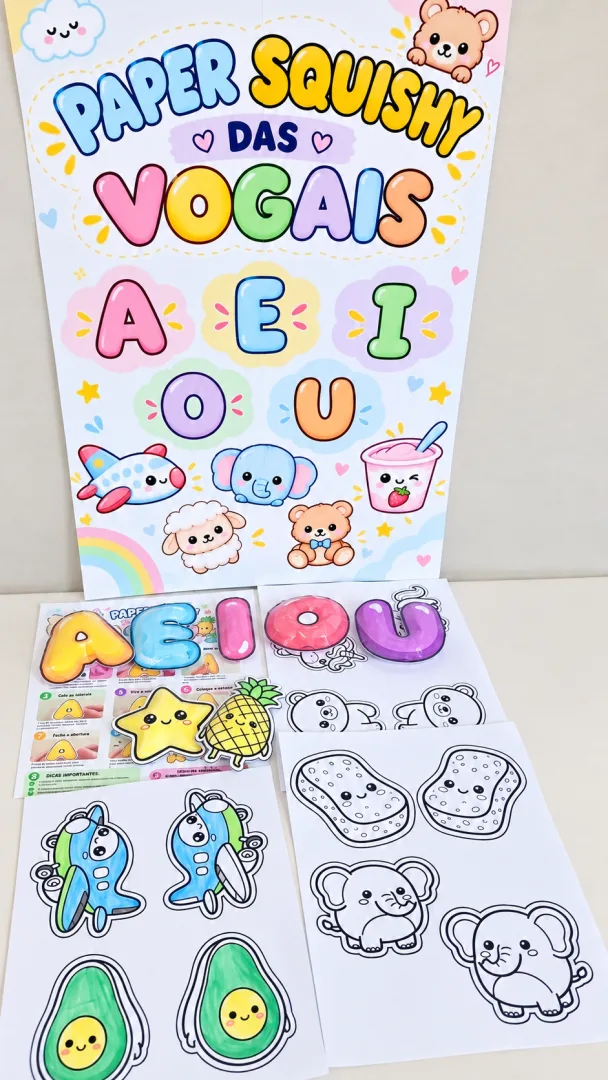 Paper Squishy Das Vogais– Kit Lúdico Para Educação Infantil Em PDF! — imagem 2