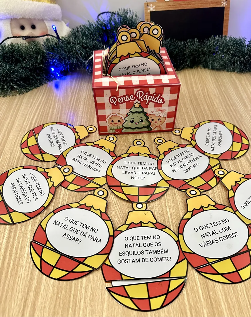 Pense Rápido Natal — 33 Fichas com Perguntas para Crianças de 4 a 7 Anos em PDF — imagem 3