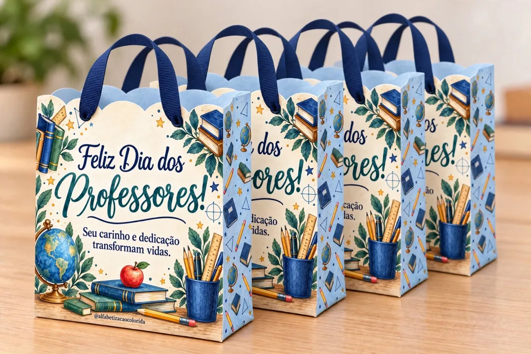Sacola Dia dos Professores Azul — Mestres| PDF — imagem 3