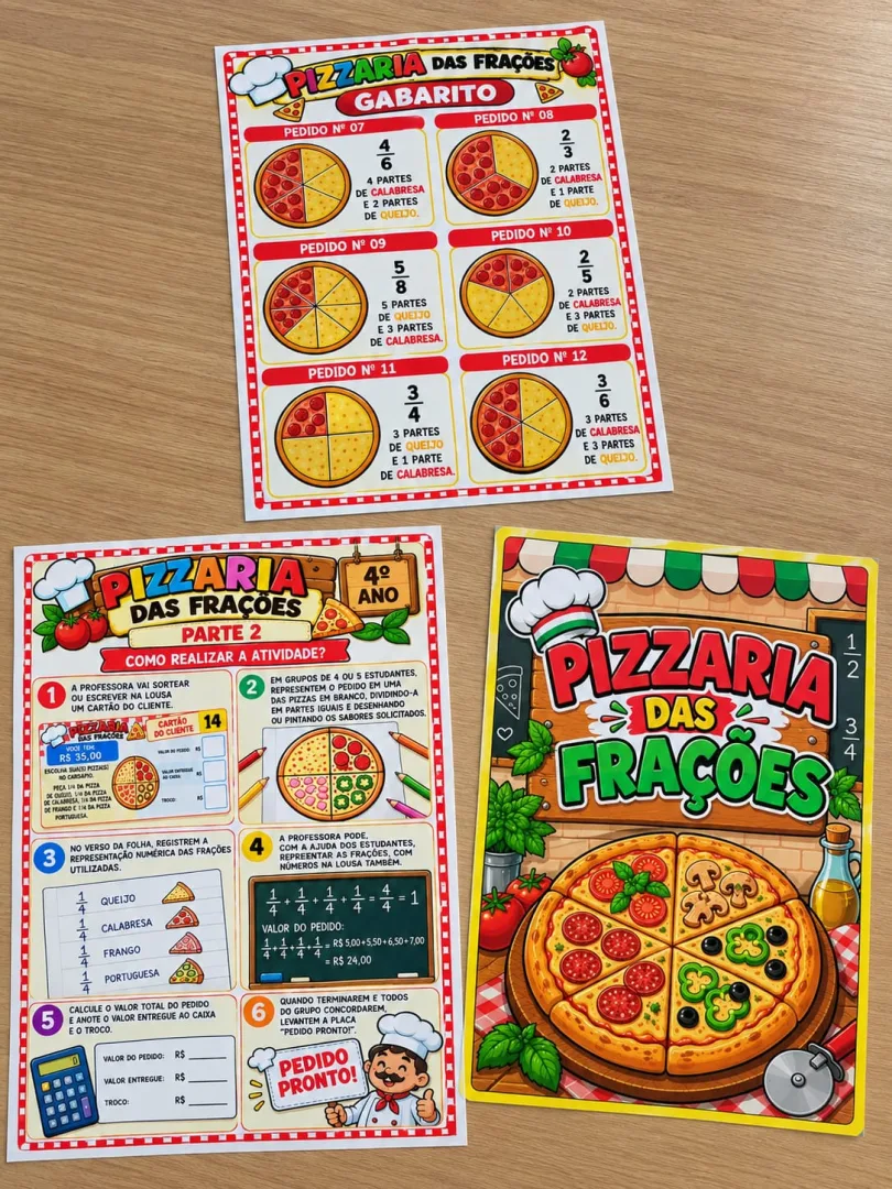 Pizzaria das Frações – Atividade Lúdica de Matemática para o 4º Ano Em PDF — imagem 4