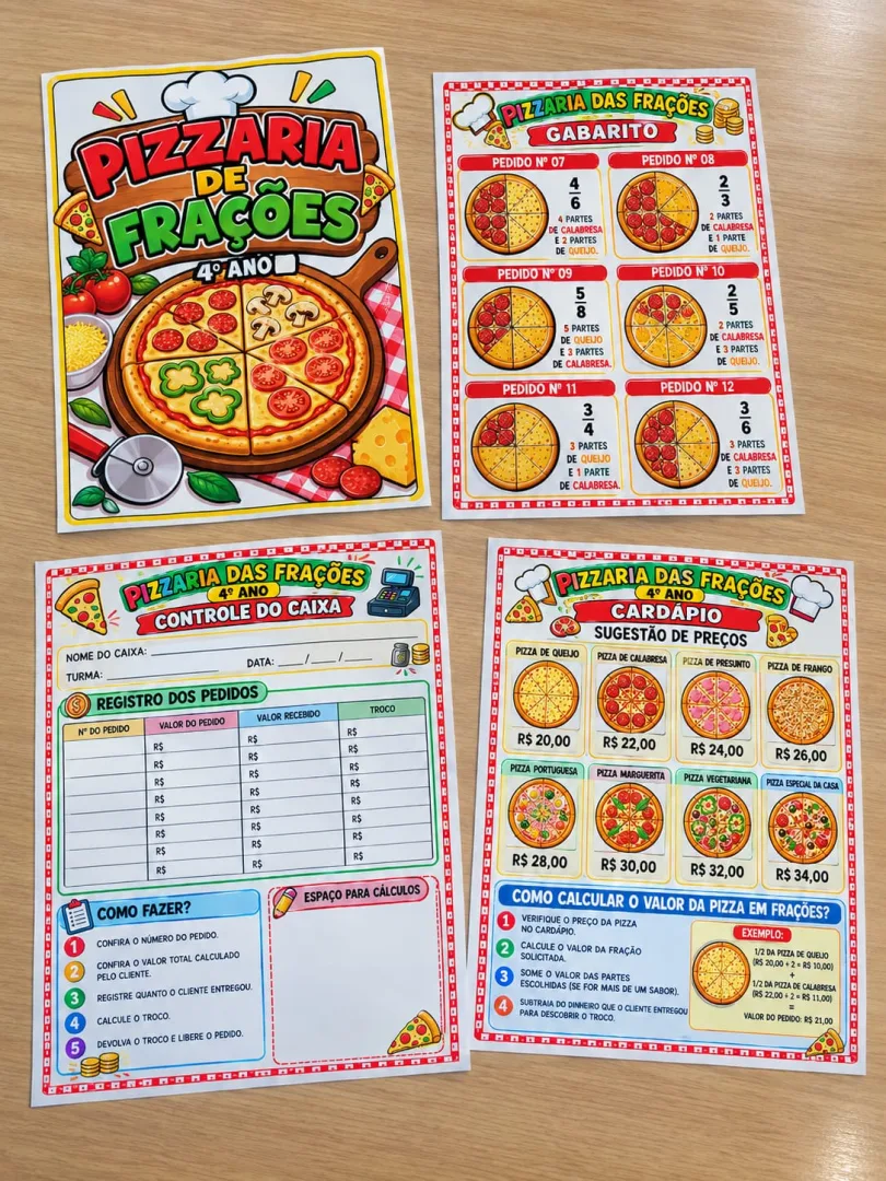 Pizzaria das Frações – Atividade Lúdica de Matemática para o 4º Ano Em PDF — imagem 6