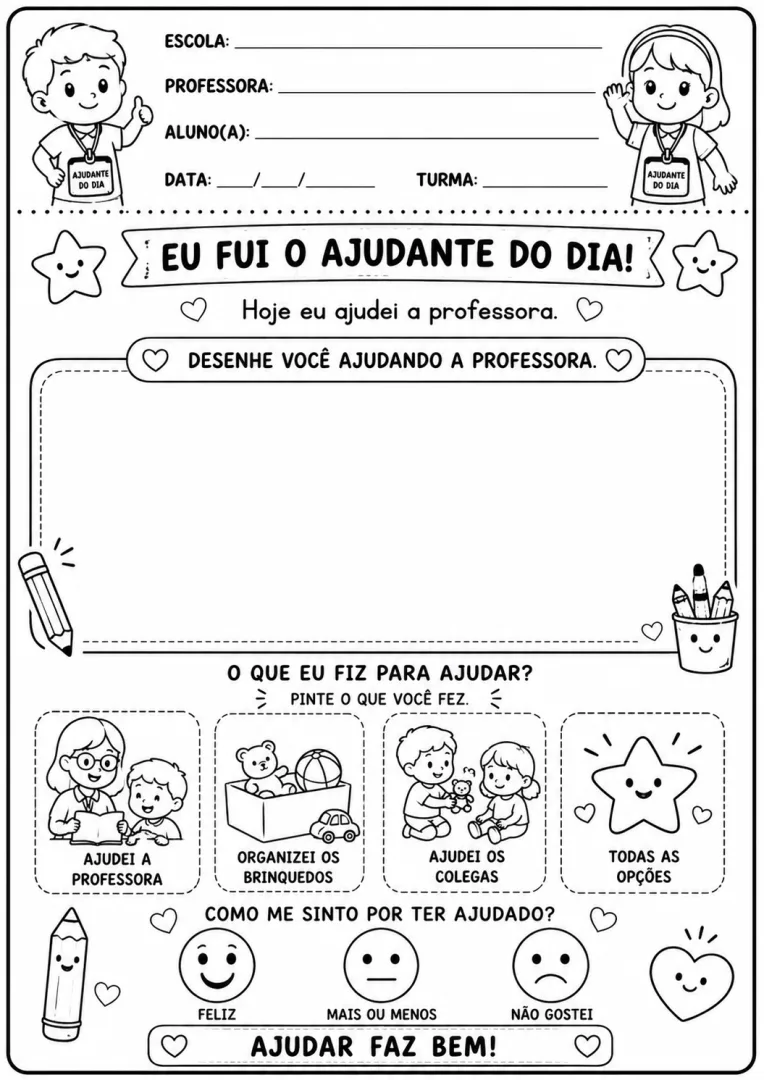Planejamento Ajudante do Dia - Educação Infantil - PDF — imagem 3