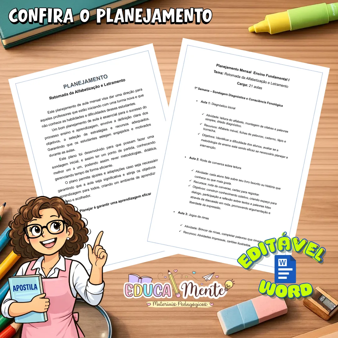 ✨PLANEJAMENTO PARA RETOMADA NA ALFABETIZAÇÃO + SUPER BÔNUS🎁 — imagem 5
