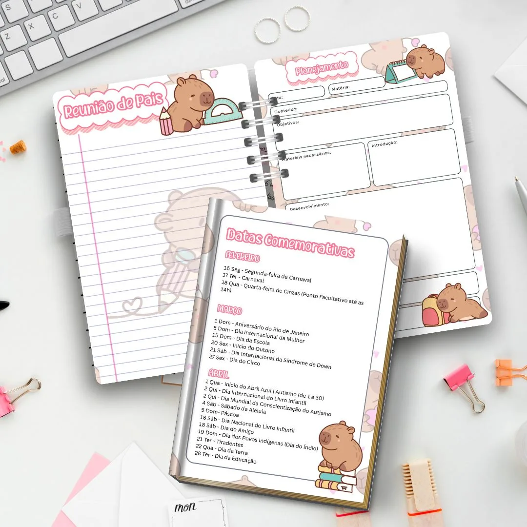 PLANNER / CADERNO PROFESSOR (A): CAPIVARA — imagem 2