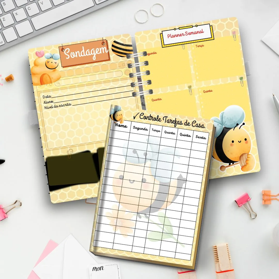 PLANNER / CADERNO PROFESSORA OU PROFESSOR 2026: ABELHINHA / ABELHA — imagem 2