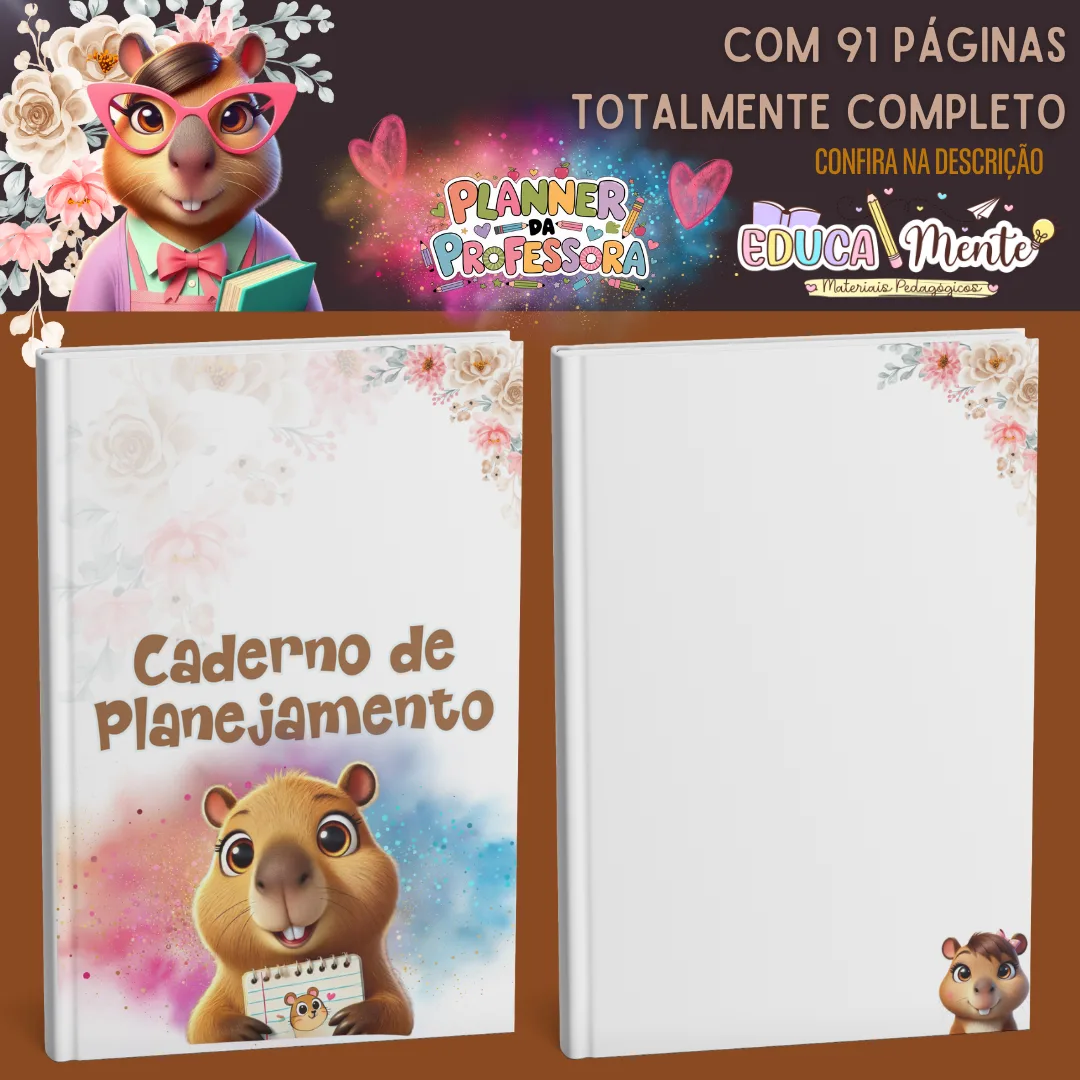 🤎 PLANNER DA PROF. TEMA CAPIVARA 🩷 — imagem 4