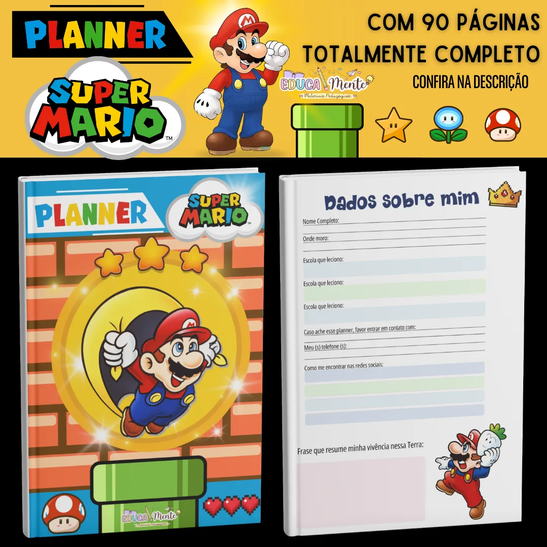 ✨💙 PLANNER DA PROF. TEMA SUPER MARIO ❤️✨ — imagem 2