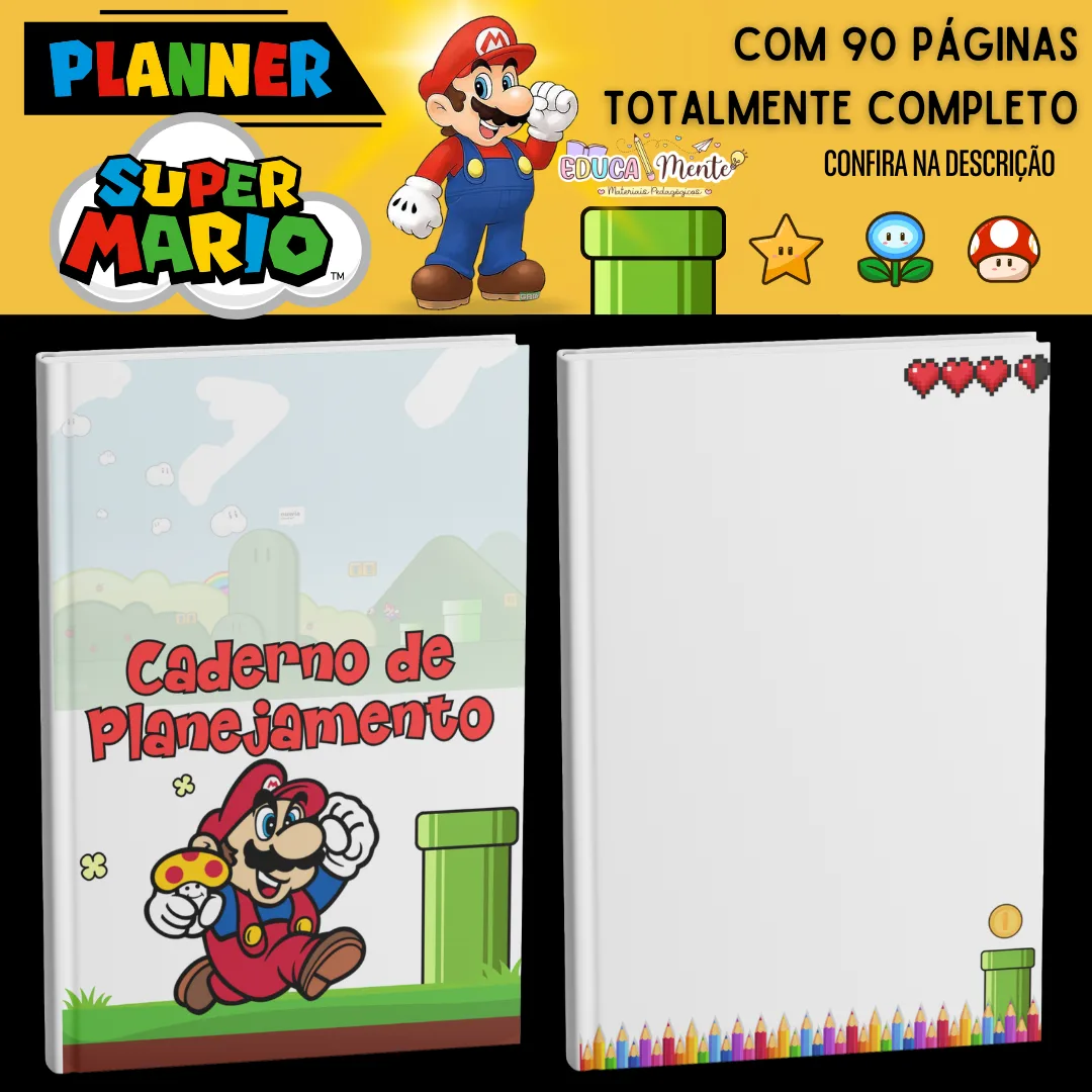 ✨💙 PLANNER DA PROF. TEMA SUPER MARIO ❤️✨ — imagem 4