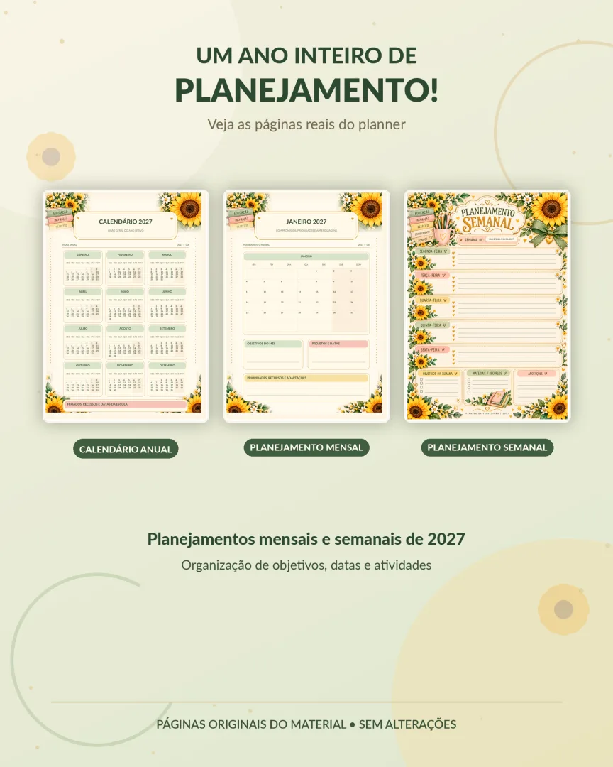PLANNER DA PROFESSORA 2027 — SEU ANO EM FLORES! ✨🌻 💛 Um novo ano merece um planejamento cheio de organização, carinho  — imagem 4