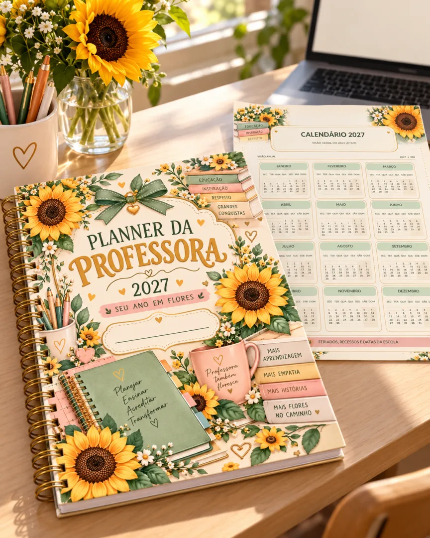 PLANNER DA PROFESSORA 2027 — SEU ANO EM FLORES! ✨🌻 💛 Um novo ano merece um planejamento cheio de organização, carinho  — imagem 2