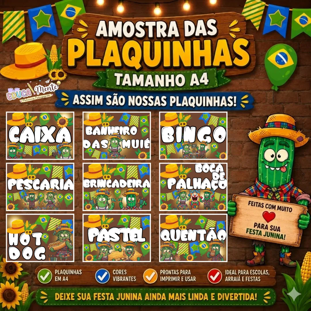 🌽 PLAQUINHAS PARA FESTA JUNINA + FICHAS DE VENDA JUNINA 🇧🇷⚽ — imagem 2