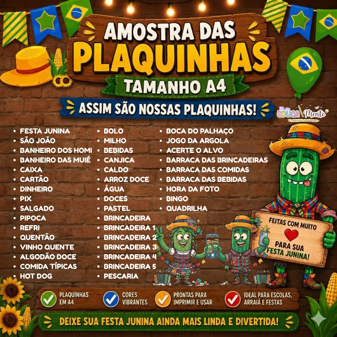 🌽 PLAQUINHAS PARA FESTA JUNINA + FICHAS DE VENDA JUNINA 🇧🇷⚽ — imagem 5