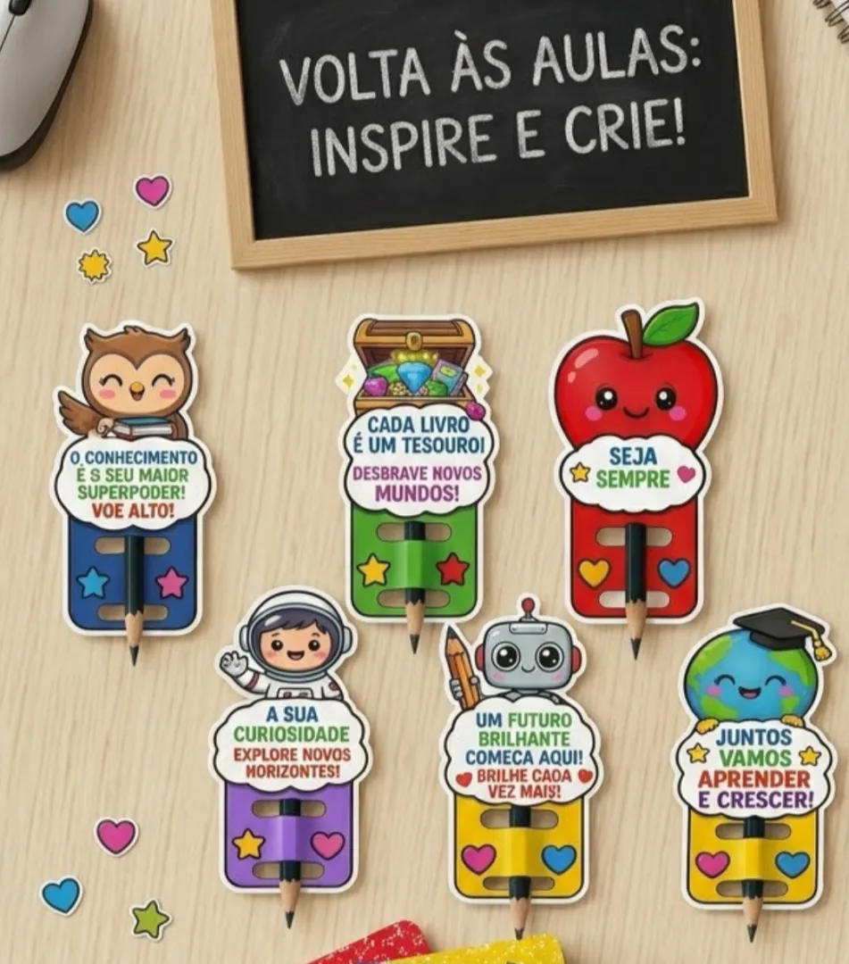 Ponteiras de lápis volta às aulas PDF Ed infantil e fundamental  — imagem 4