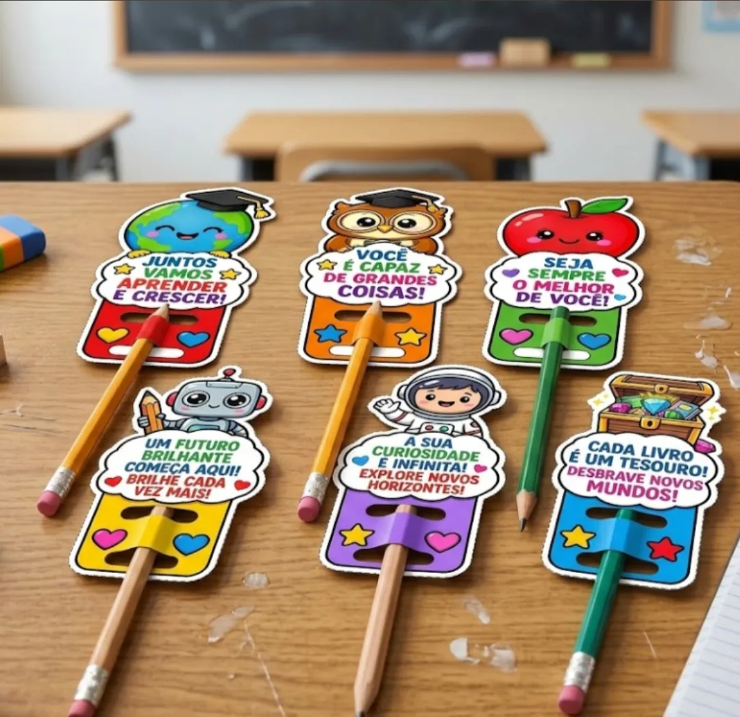 Ponteiras de lápis volta às aulas PDF Ed infantil e fundamental  — imagem 2