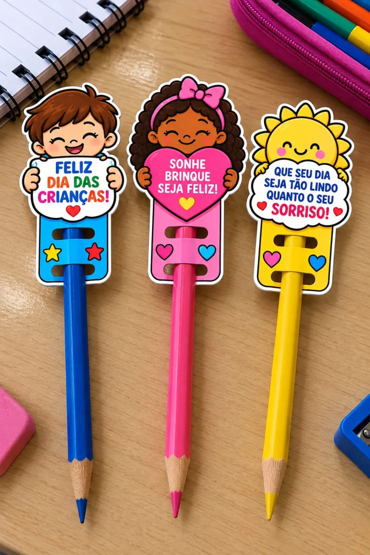 Ponteiras para Lápis – Lembrancinha Dia das Crianças Educação Infantil Em PDF! — imagem 6