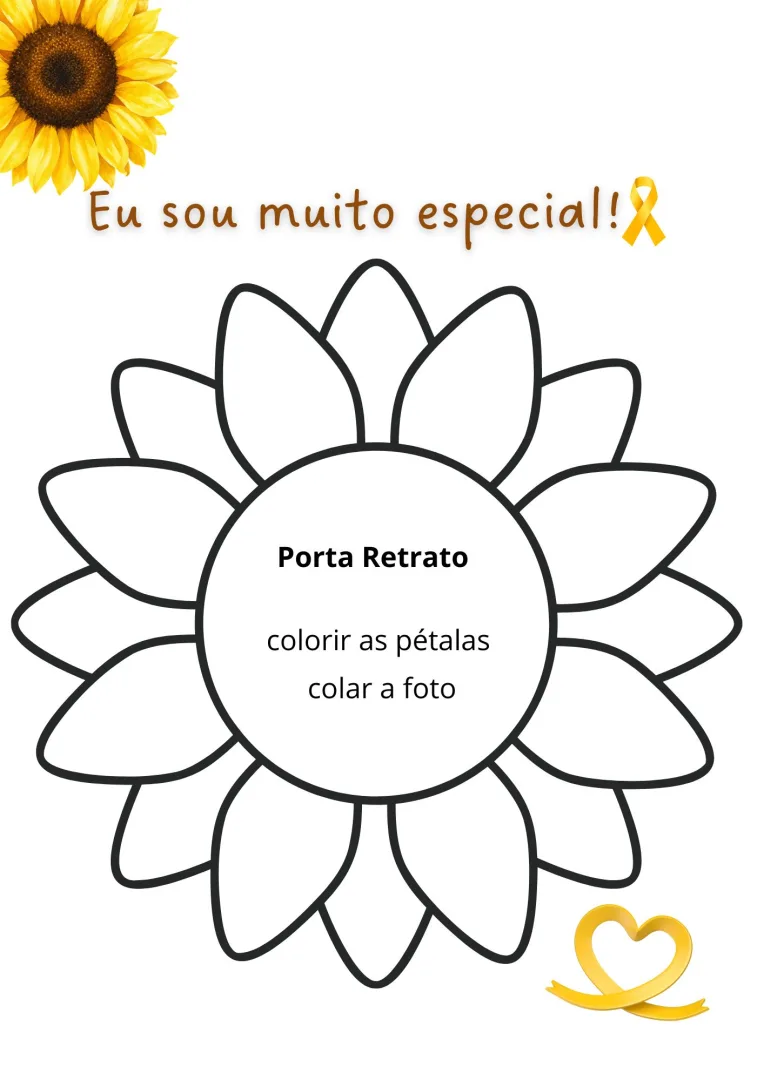 Porta retrato tamanho A4 - setembro amarelo - p/ colorirc — imagem 2