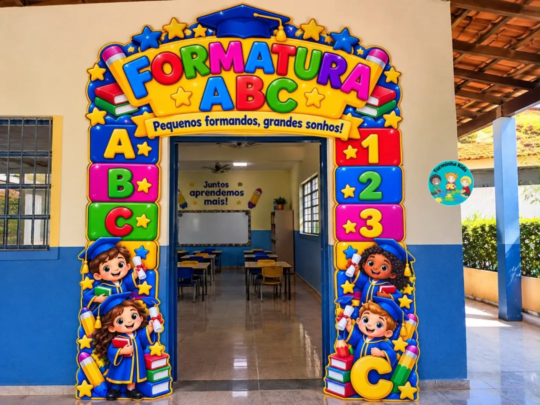 🎓🌈 PORTAL FORMATURA ABC – PEQUENOS FORMANDOS, GRANDES SONHOS! 🌈🎓  ✨ Transforme a entrada da sua escola em um cenário — imagem 2