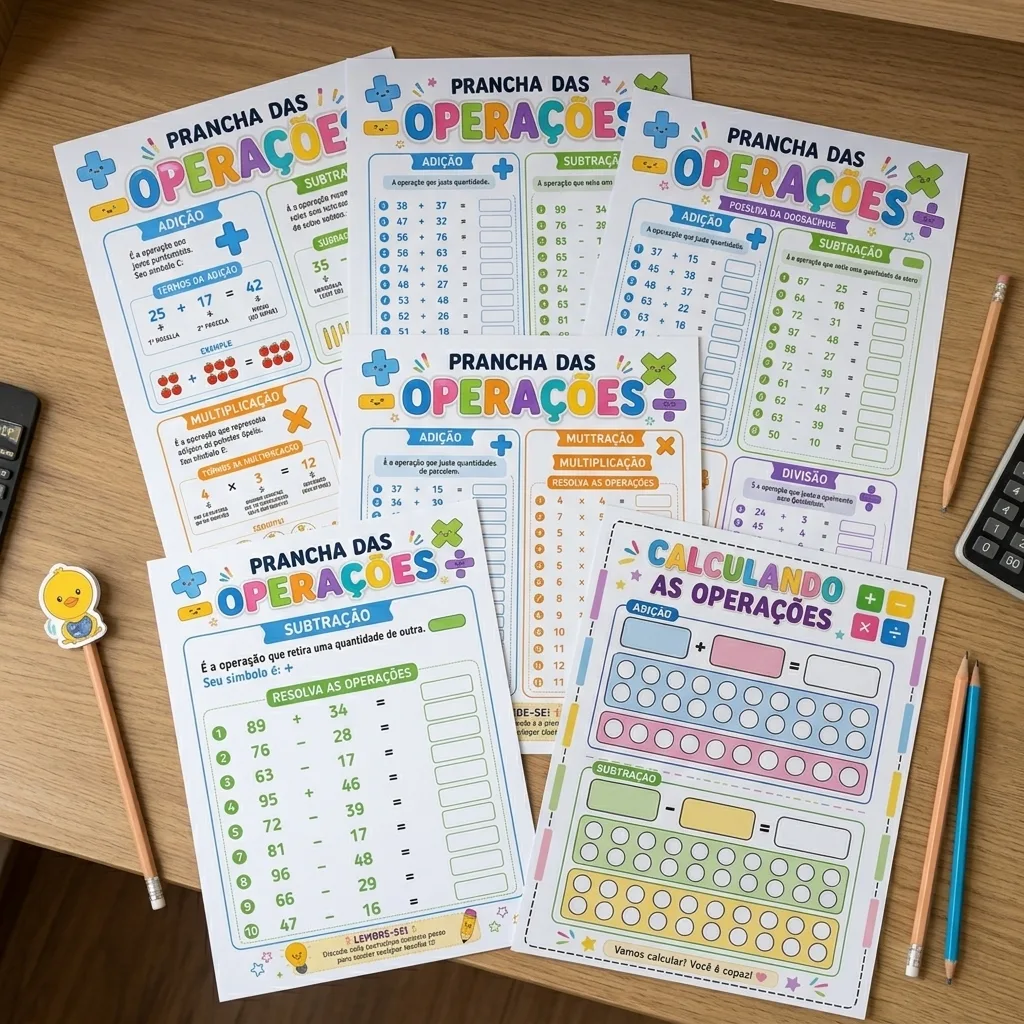 Prancha das Operações Matemáticas para Imprimir 1º ANO ao 5º ANO — imagem 2