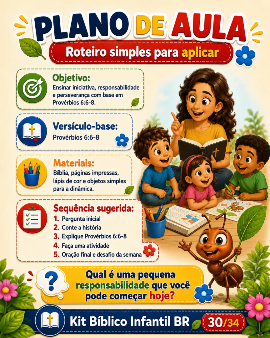 Preguiça Não! Seja Como a Formiga — Ebook Bíblico Infantil com 34 Páginas de Histórias, Devocionais e Atividades — imagem 4