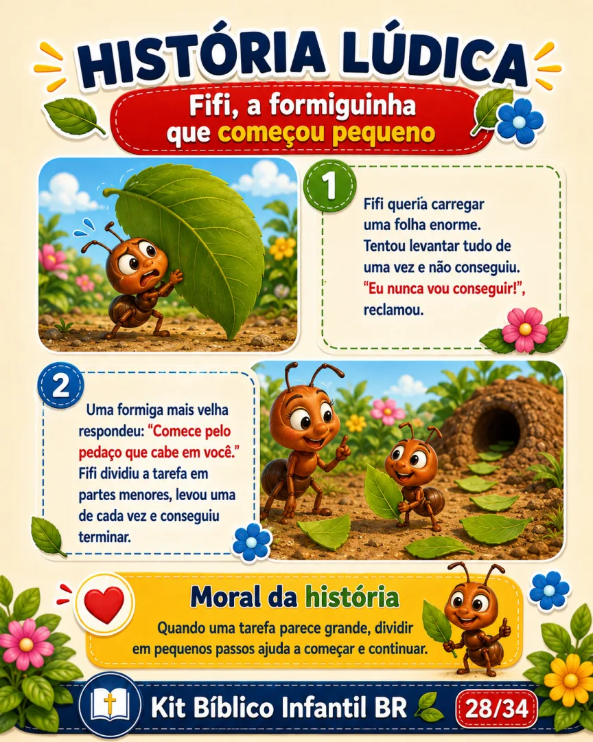Preguiça Não! Seja Como a Formiga — Ebook Bíblico Infantil com 34 Páginas de Histórias, Devocionais e Atividades — imagem 3