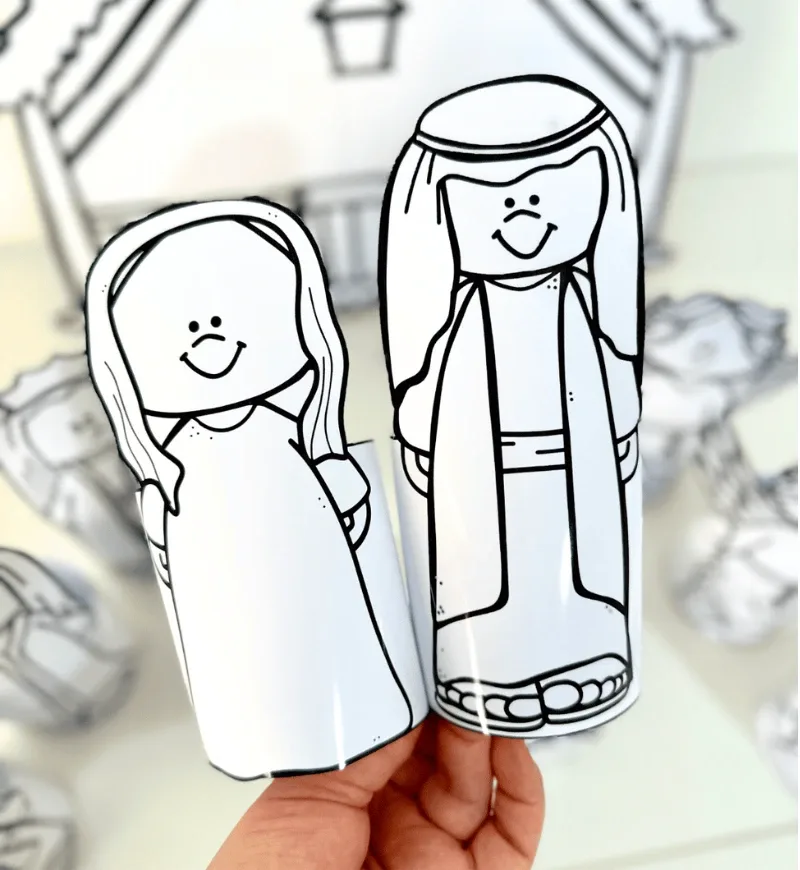 Presépio 3D para Colorir PDF Natal Educação Infantil — imagem 6