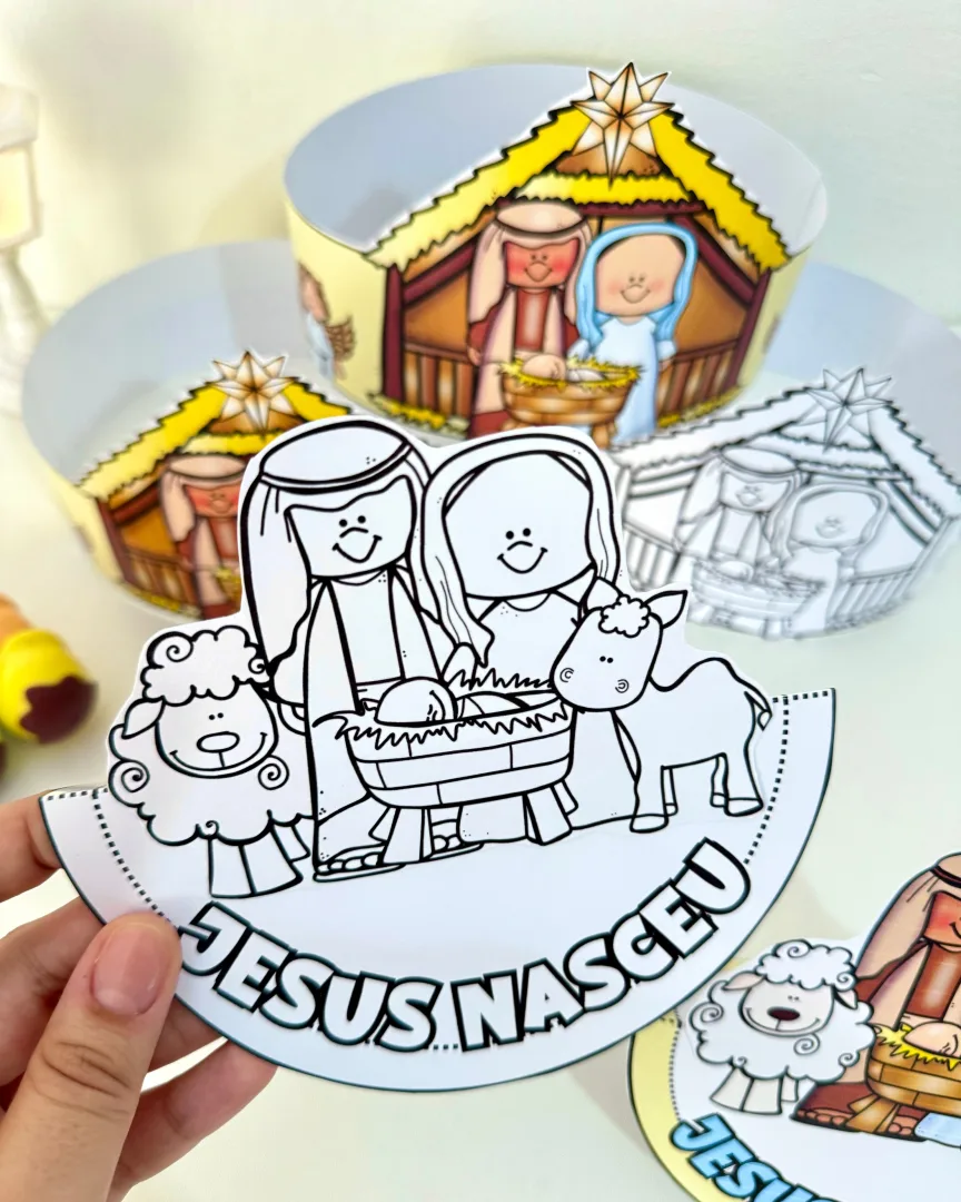  Presépio Dançante e Coroa de Natal Colorida e para Colorir — imagem 3