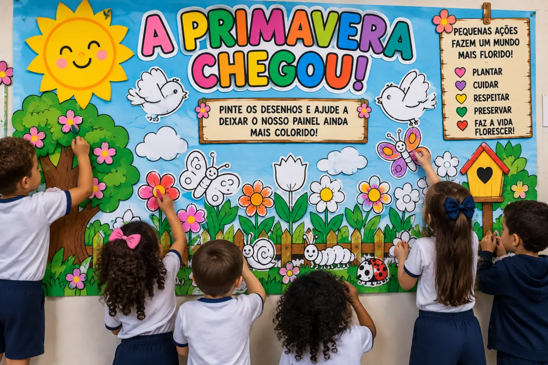Primavera Chegou Painel Colaborativo Educação Infantil em PDF — imagem 5
