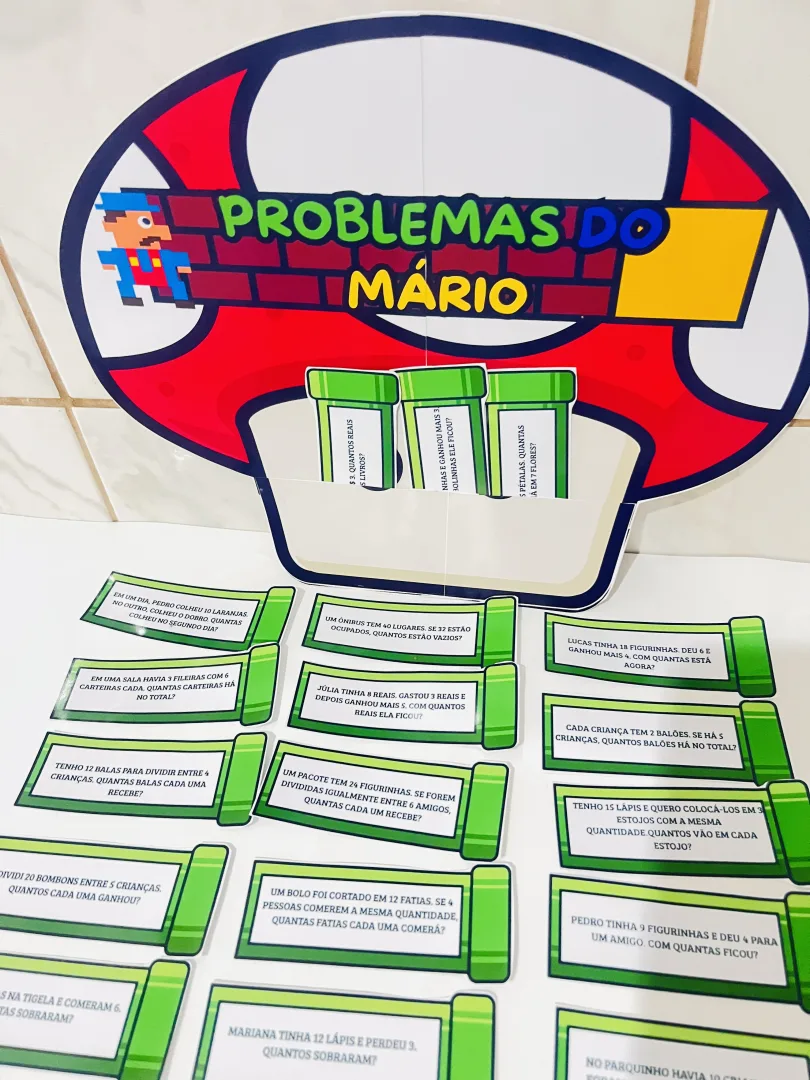  PROBLEMAS MATEMÁTICOS – TEMA MÁRIO + BOLSO COGUMELO — imagem 2