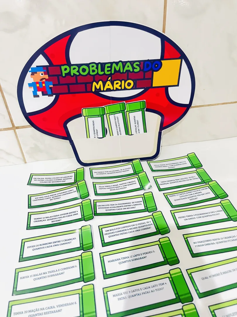  PROBLEMAS MATEMÁTICOS – TEMA MÁRIO + BOLSO COGUMELO — imagem 3