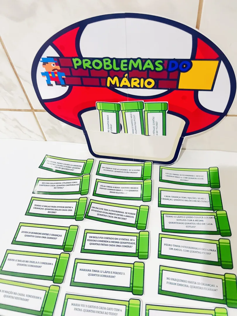  PROBLEMAS MATEMÁTICOS – TEMA MÁRIO + BOLSO COGUMELO — imagem 4